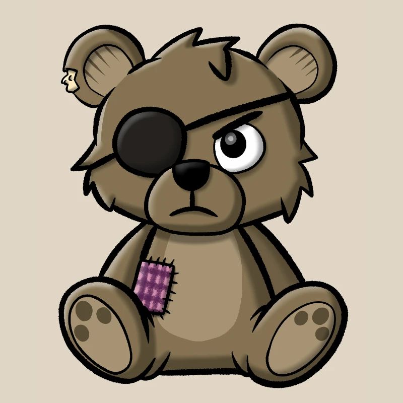 Teddy bear with eye patch