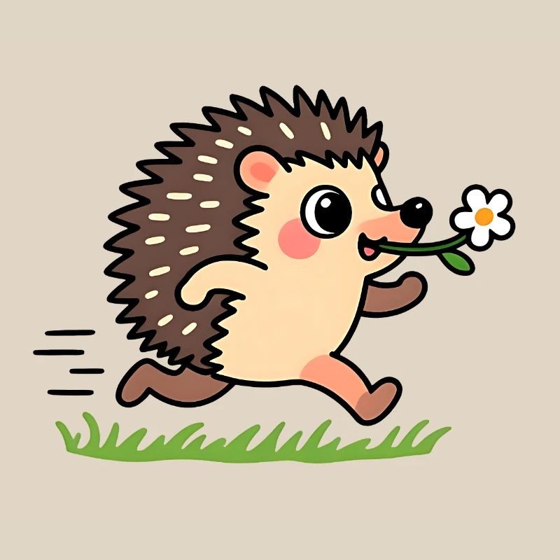 Igel mit einer Blume