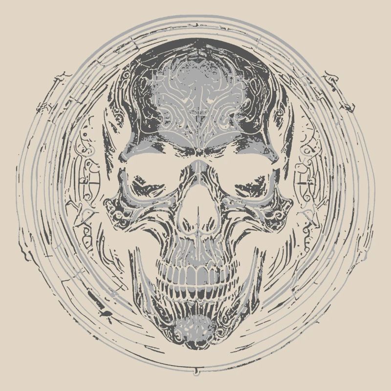 Skull Circle Engraving
