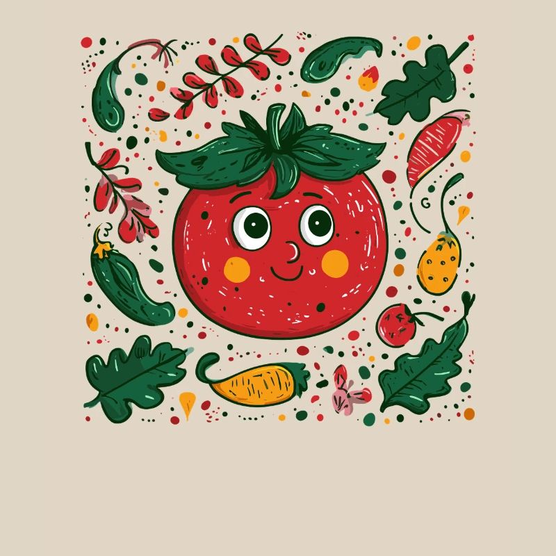 Tomate joyeuse dans la conception de jardin