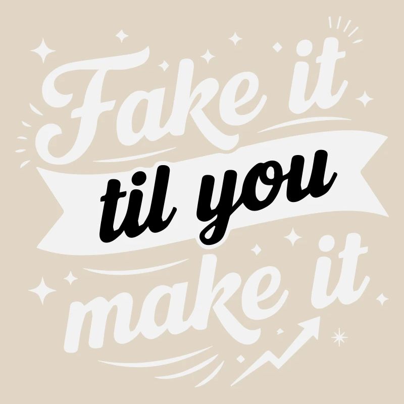 Fake It Til You Make It - Bold Retro White
