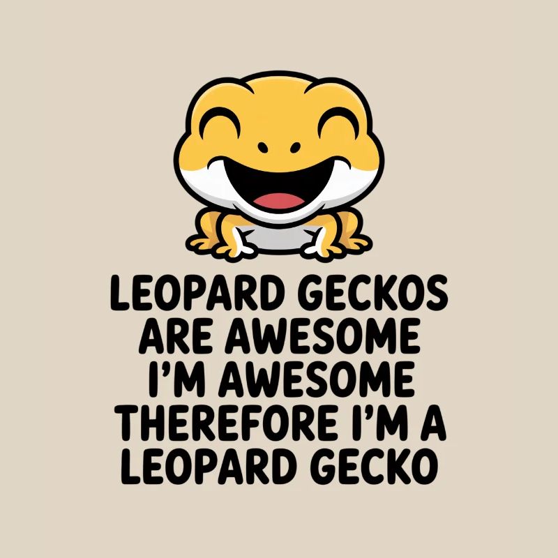 Cheerful Leopardgecko Meme on Black