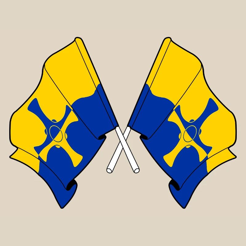 Two flags crossed – Durham