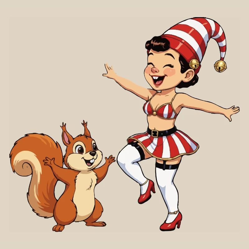 Leprechaun-Mädchen mit Eichhörnchen