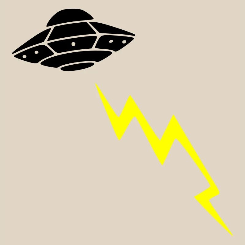UFO Invasion Lightning Attack Alien Vector