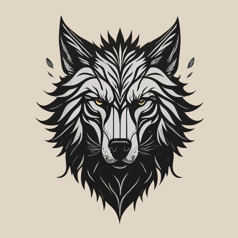 Night Stylized Wolf
