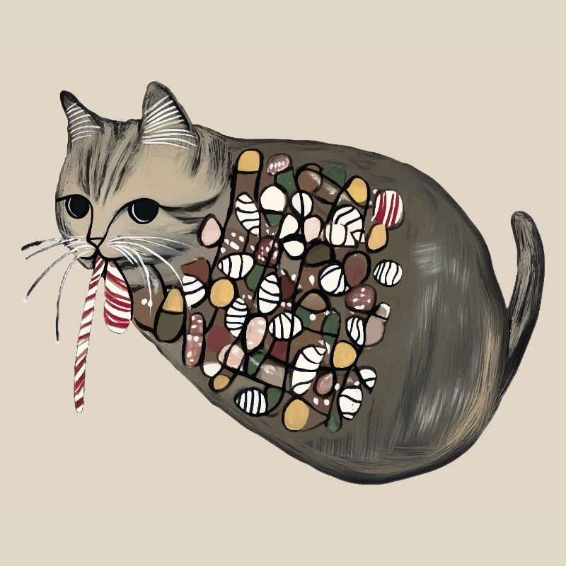 Candy Pattern Candy Cat