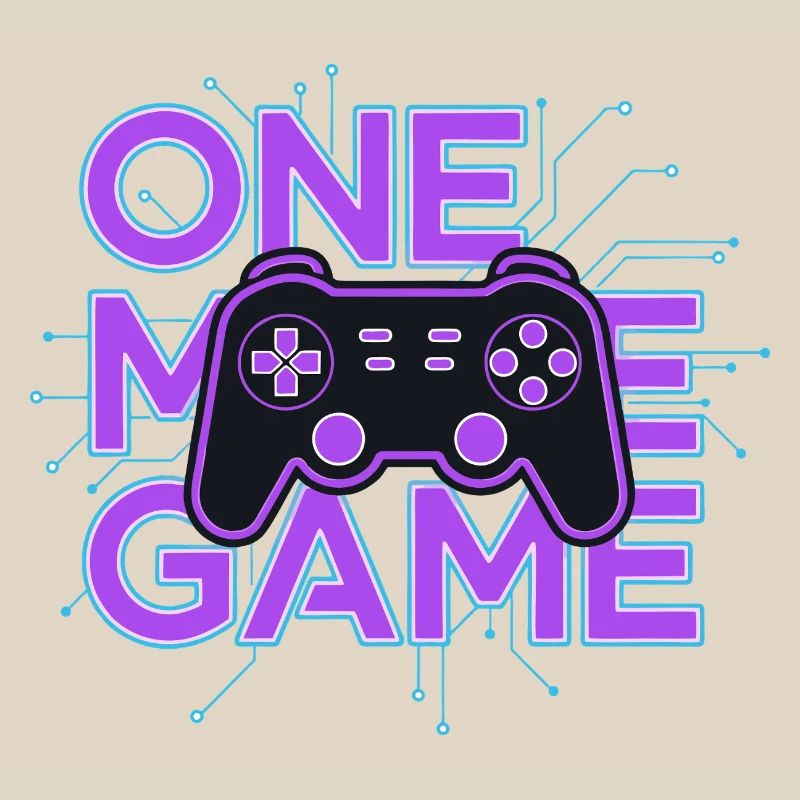 One Game Controller Neon Circuit