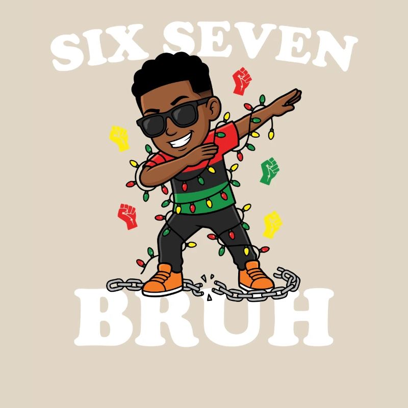 Six Seven Bruh Dabbing Juneteenth Boy Afro Boys