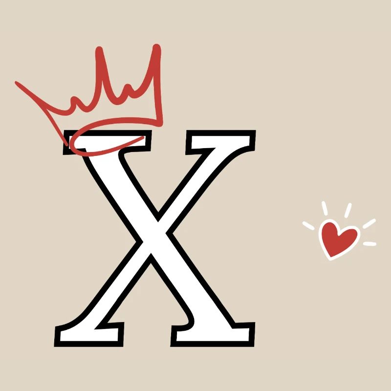 Buchstabe x Herzkrone