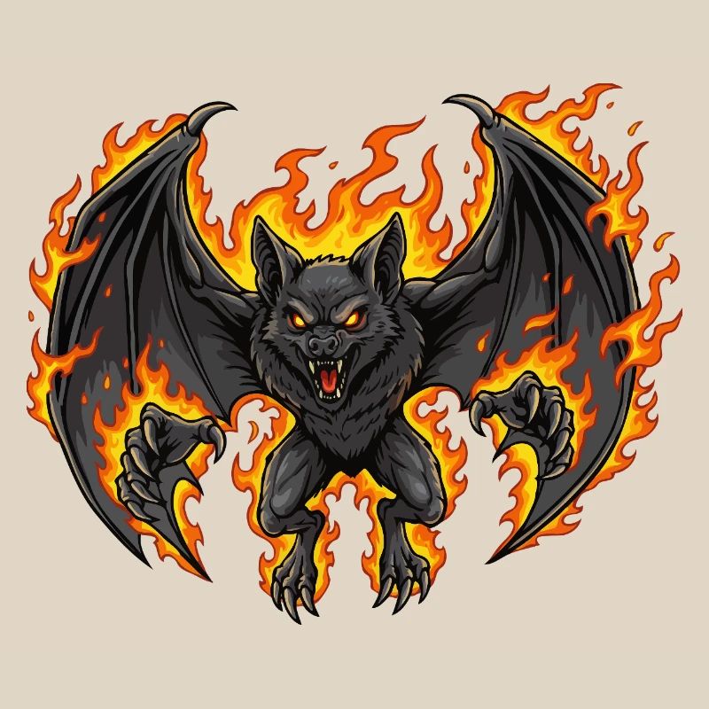 Bat on fire