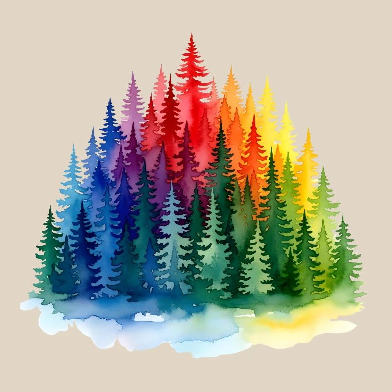 Regenbogenwald Silhouette Rainbow forest