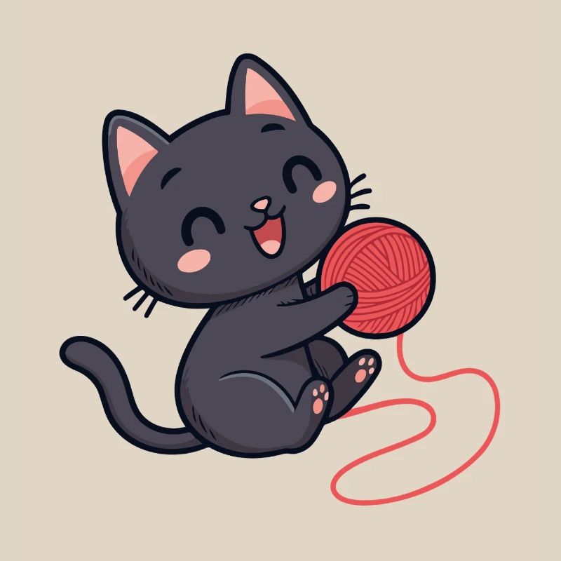 Red wool kitten soft pattern