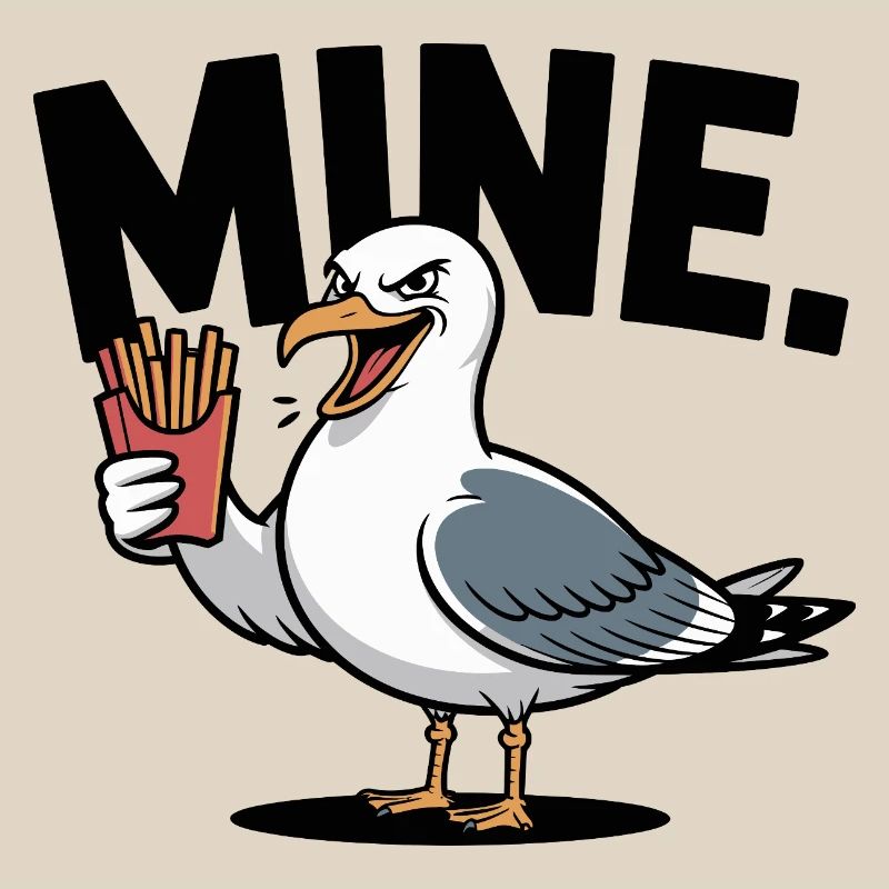 Grumpy Seagull mit Pommes