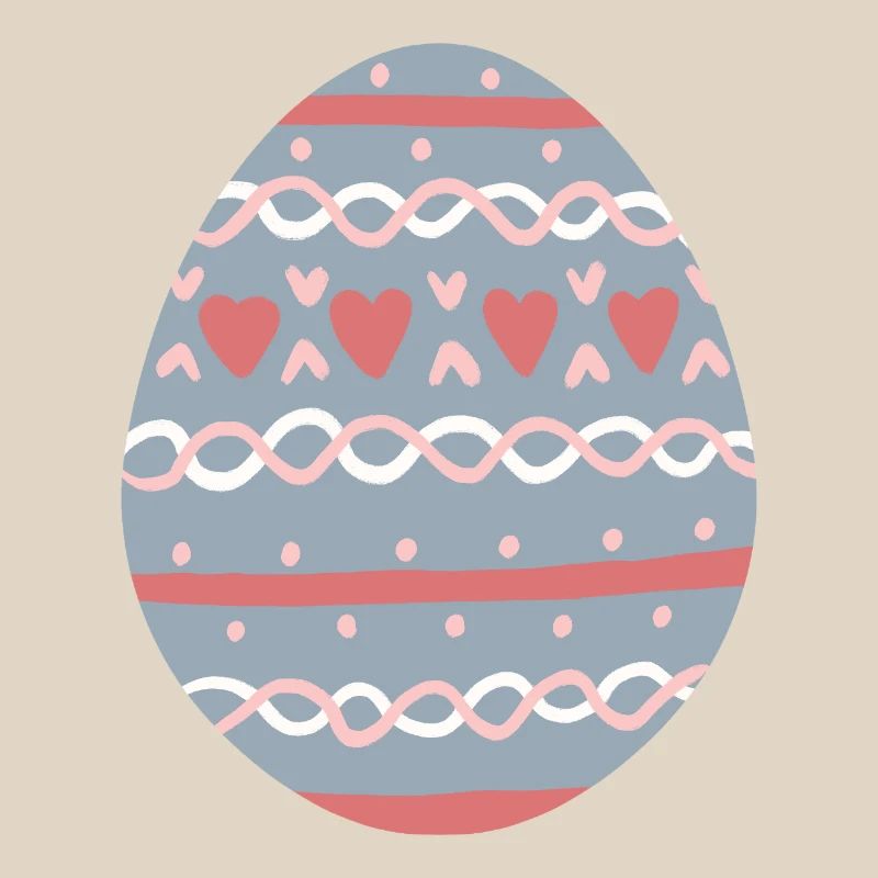 Pastel Hearts Egg Pattern