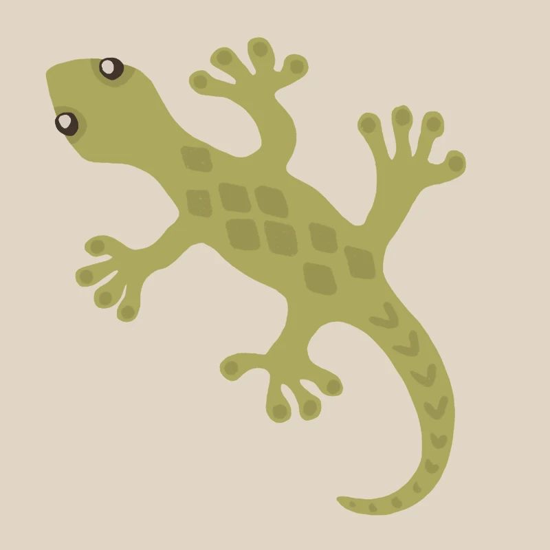Lime Gecko Silhouette Pattern