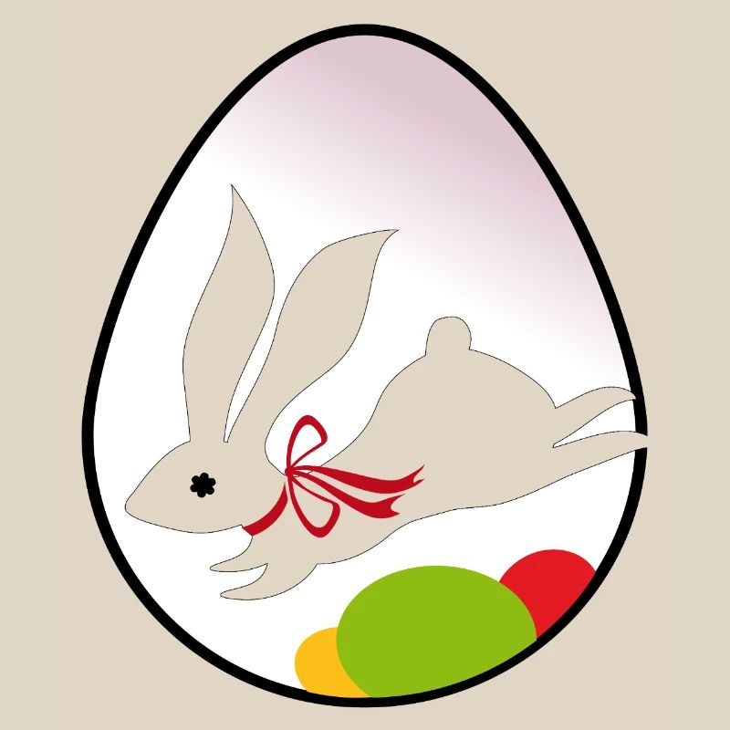 Easter Bunny Silhouette in Egg