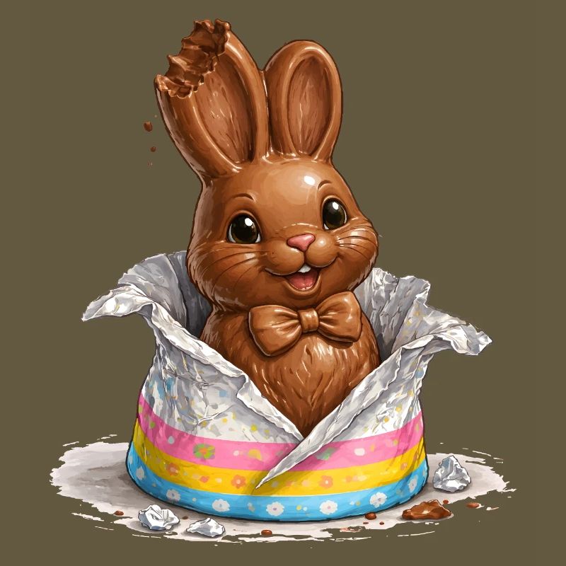 Chocolate bunny in Easter egg