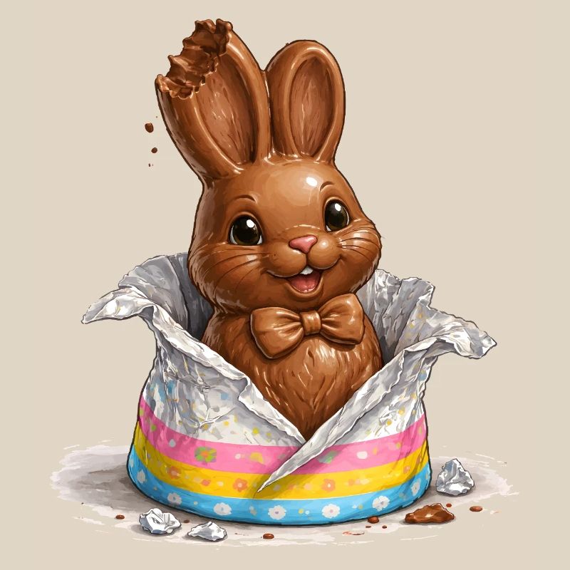 Chocolate bunny in Easter egg