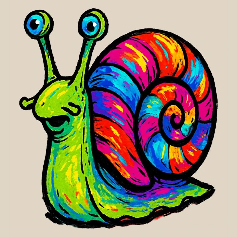 Rainbow Multicolor Psychedelic Snail