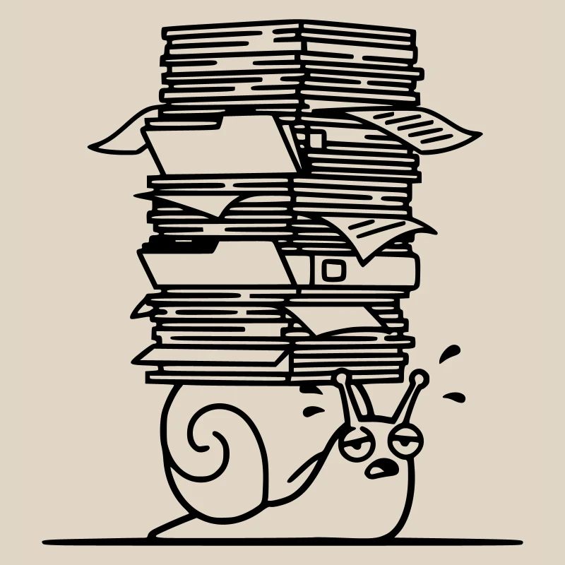 Snail Paper Stack Office Outline