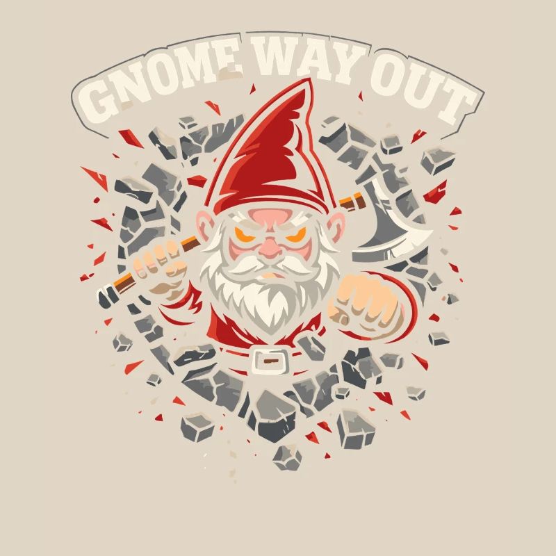 Evil Gnome, Dark Gnome, Goth Gnome, Funny Gnome
