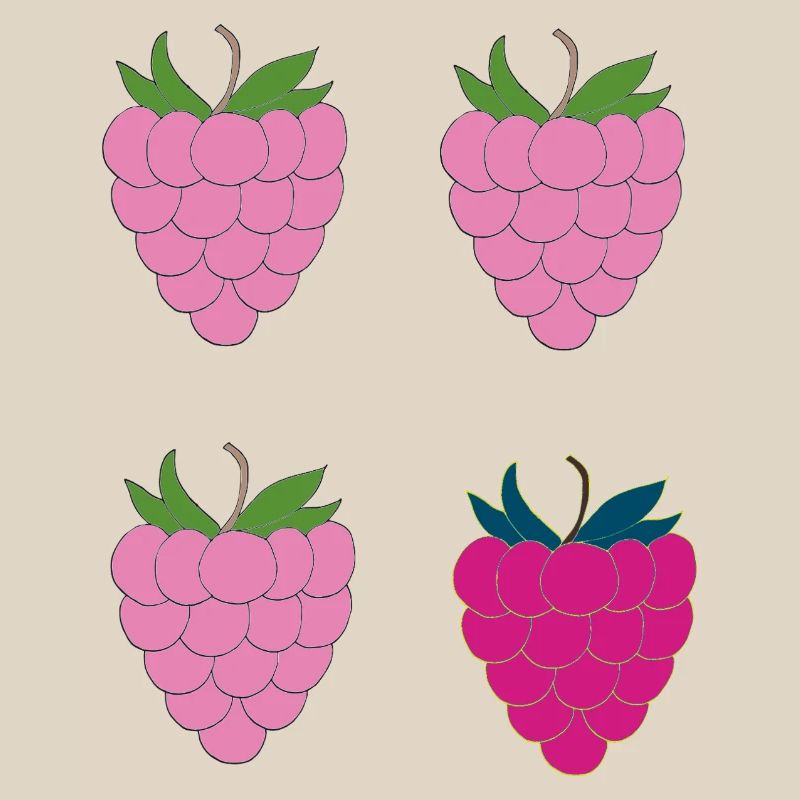 Double Raspberry Pop Art