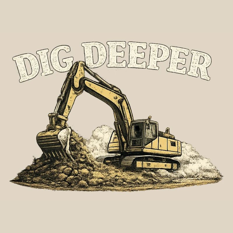 Dig Deeper Bagger Baustelle Baumaschine 