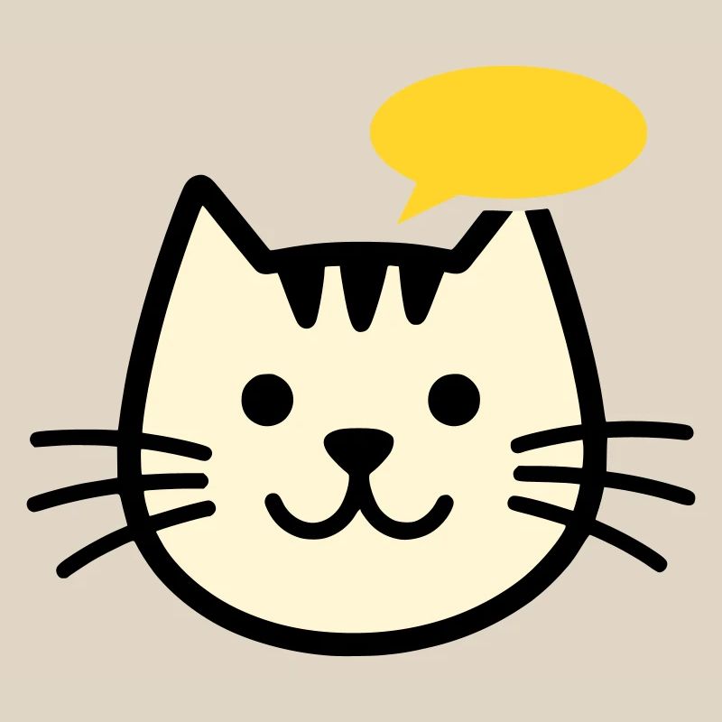 Cat face with speech bubble
