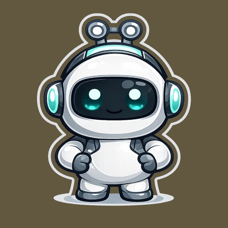 Copilot AI Robot Mascot Cute Dev Sticker