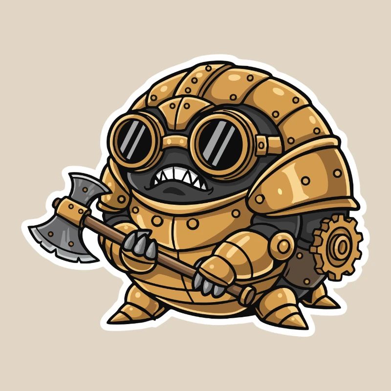 Sowbug Krieger Steampunk Axt Kupferrüstung