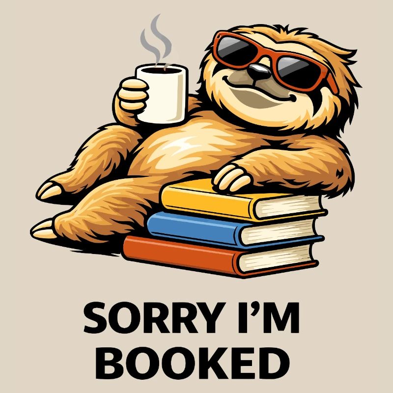 Cozy Sloth Reading Stack