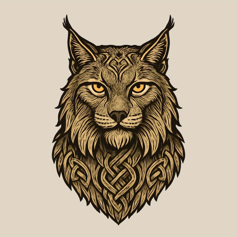 Wolf's head with Celtic ribbon