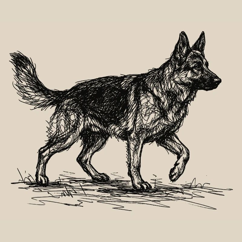 German Shepherd Sketch – German Shepherd Design