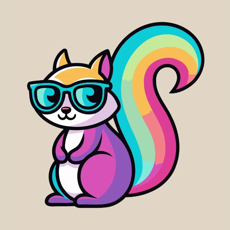 Regenbogen-Eichhörnchen-Brille