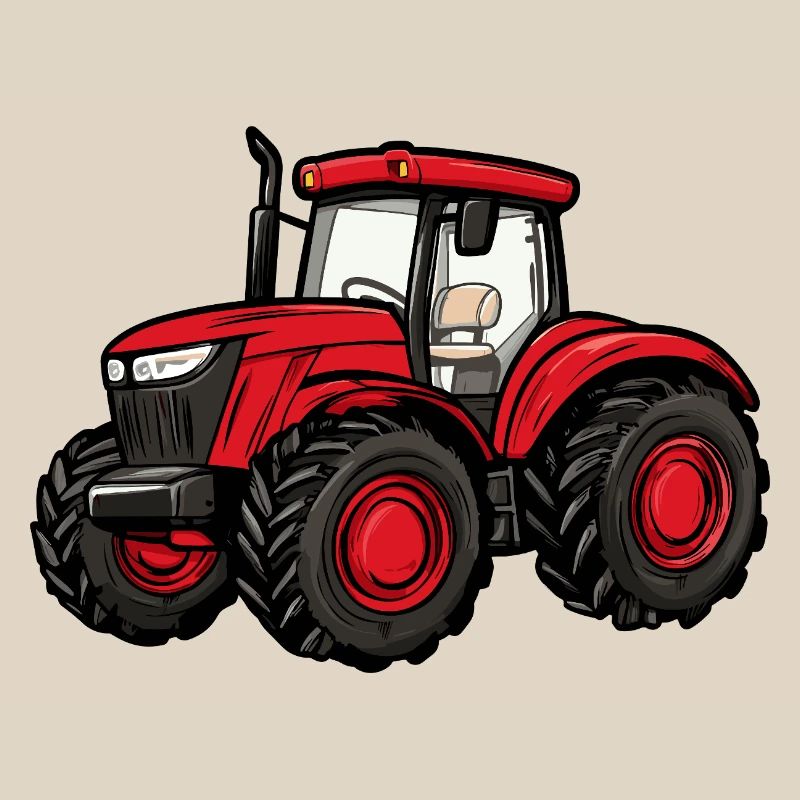 Red Tractor Cartoon