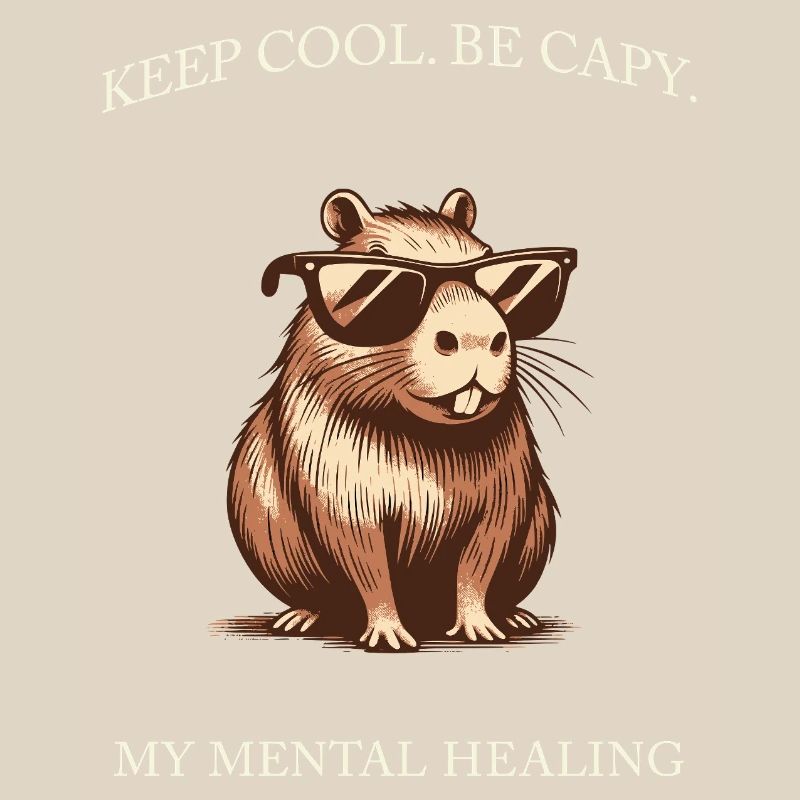 Capybara Keep Cool Be Capy – Minimalist Art