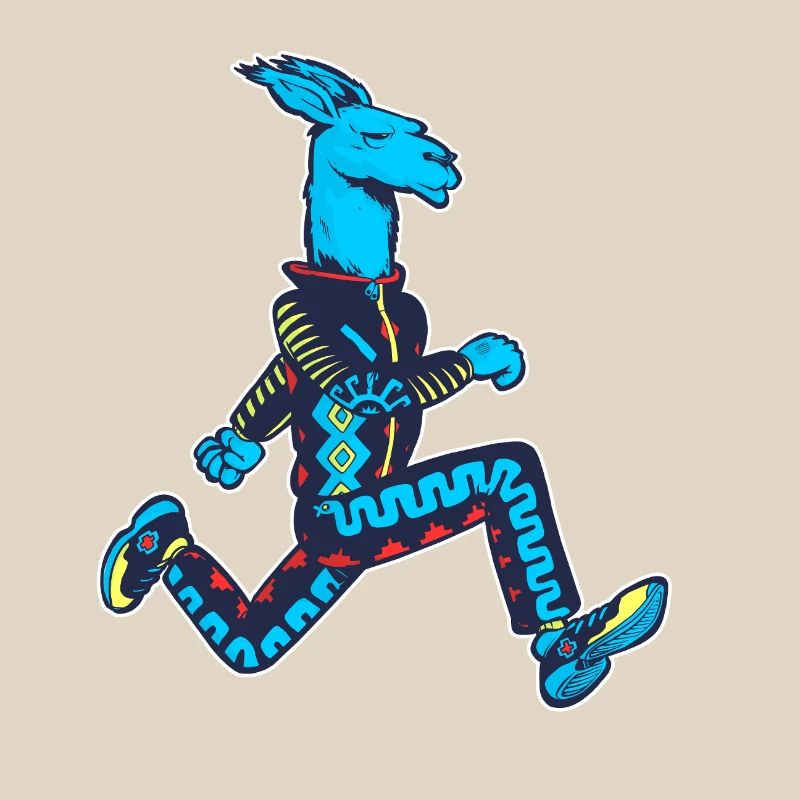 Blauer Lama-Läufer