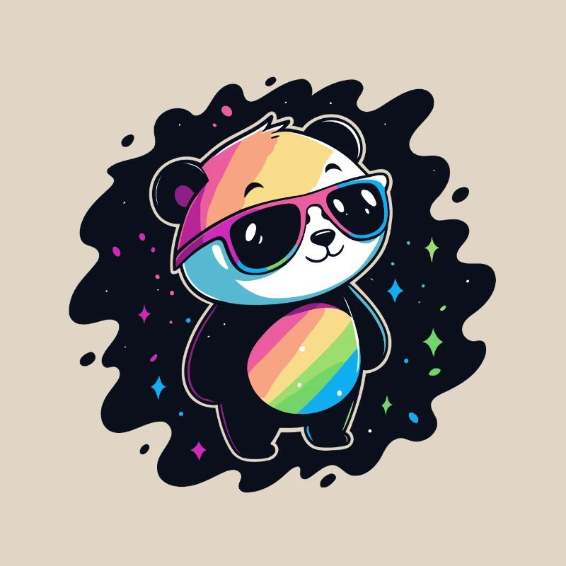 Panda Rainbow Galaxy Cool Glasses