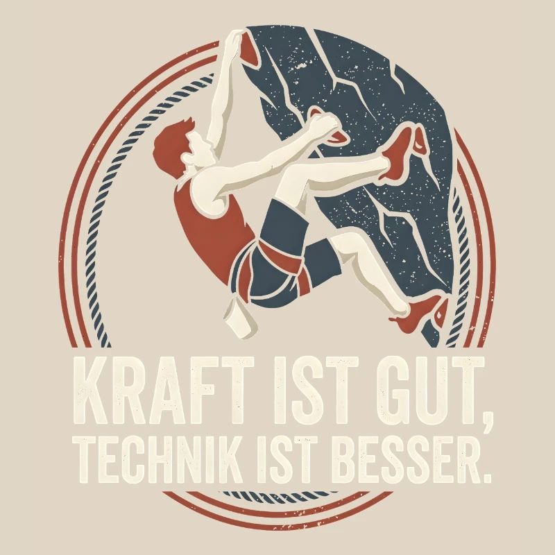 Klettern Spruch - Retro Bouldern Geschenk