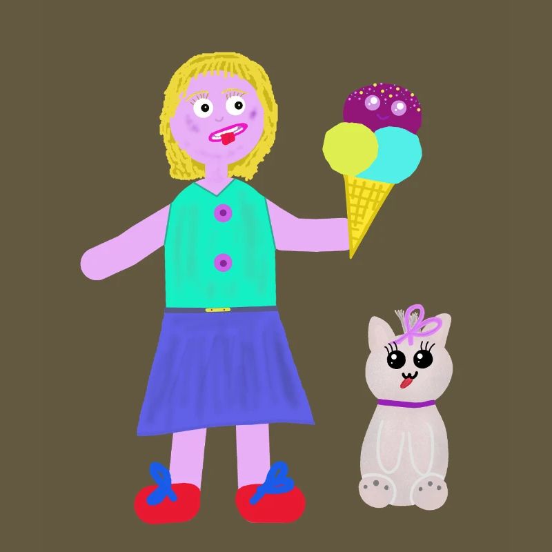 Eiscreme-Mädchen Eiscreme Eiswaffel Eis