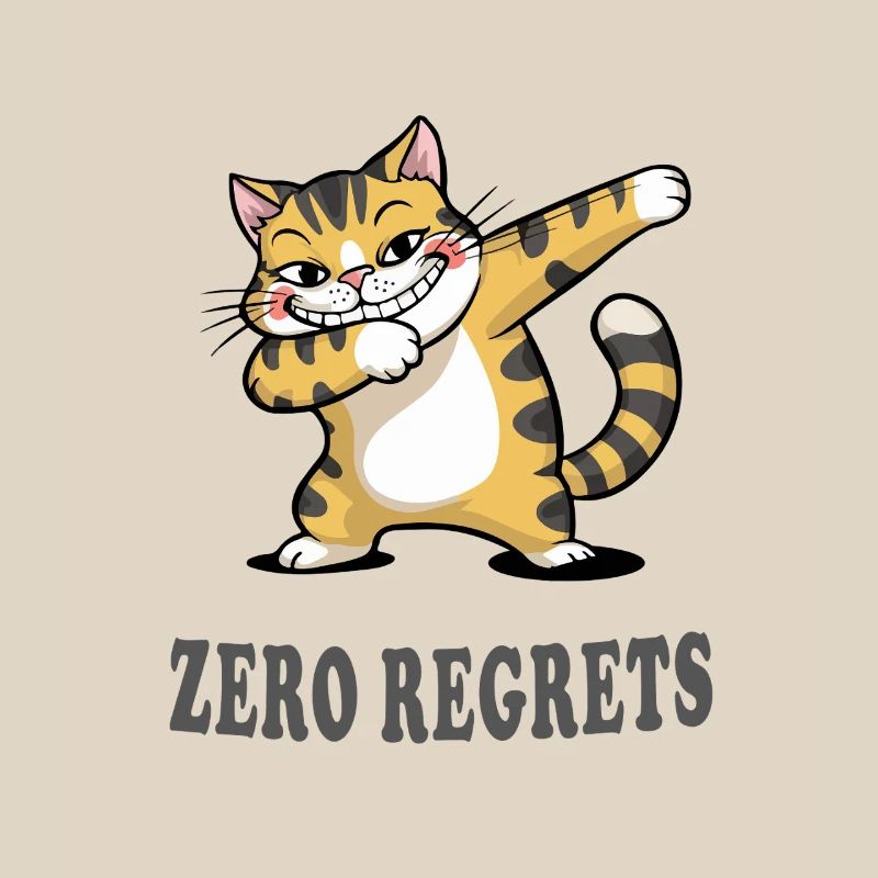 Zero Regrets Funny Cat Sarcasm Design