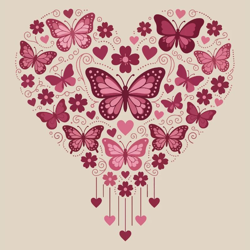 Cœur Papillon Fleuri Éclat