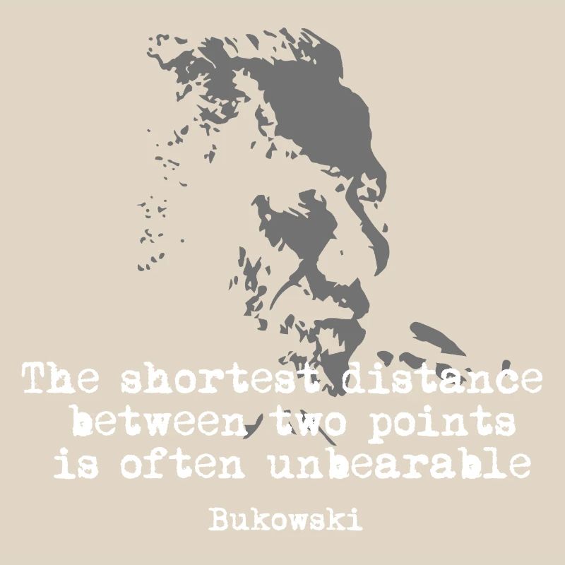 Typographie grunge de la citation de Bukowski