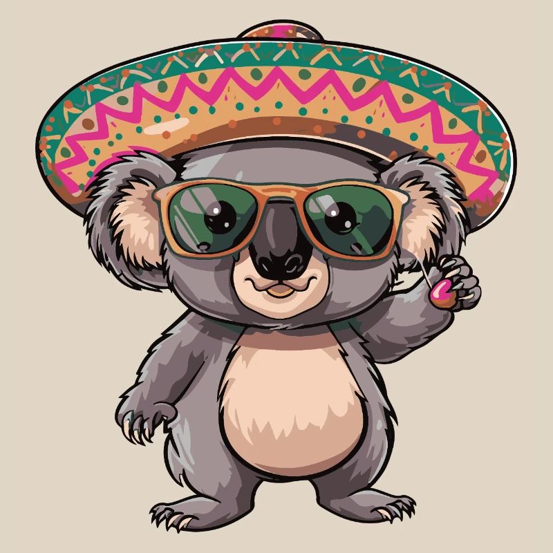 Koala Comic Funny Sombrero
