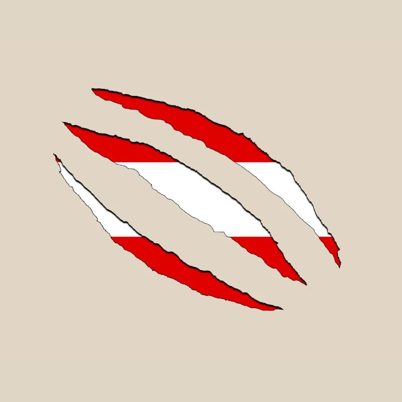 Austria claws cracks flag torn open