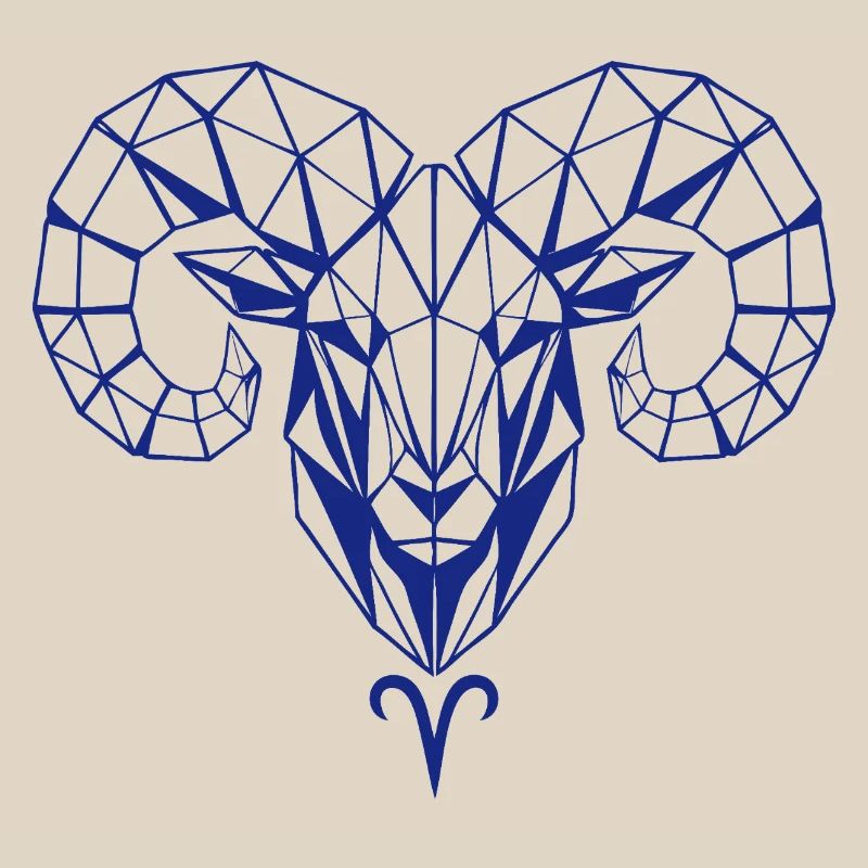 Geometric ram's head polygon