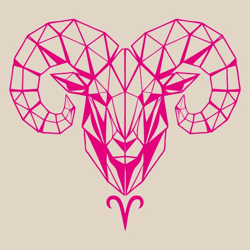Geometric Pink Ram Head