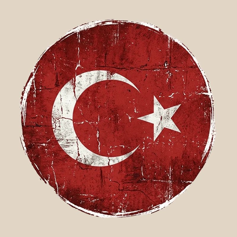 Turkey Flag Circle Design