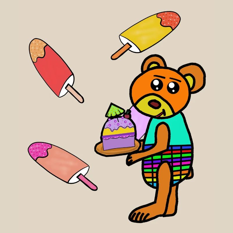 Teddy Teddys Kinder Eiskrem Muffin naschen